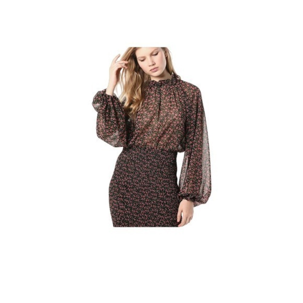 C/Meo Collective Women's Visit Longevity Long Sleeve Smocked dress size small